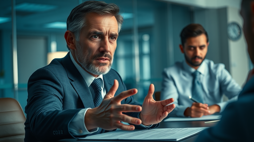 determined claimant rejecting a lowball insurance offer at negotiation table, insurance negotiation strategies in action