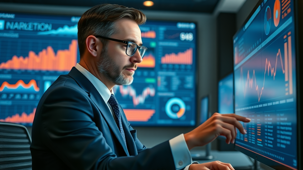 analytical lawyer reviewing law firm marketing analytics