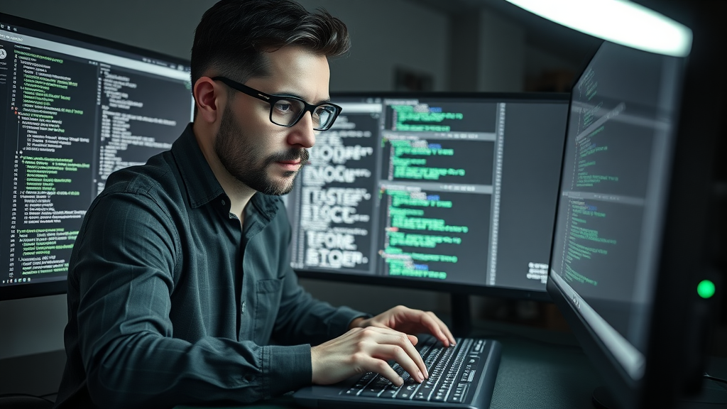 Focused marketer working on SEO optimization for law firm website