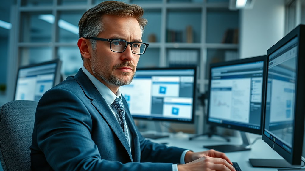 Lawyer using social media scheduling tools for consistent law firm marketing