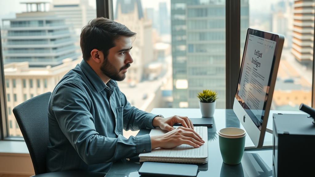 dedicated legal blogger creating informative content for law firm website