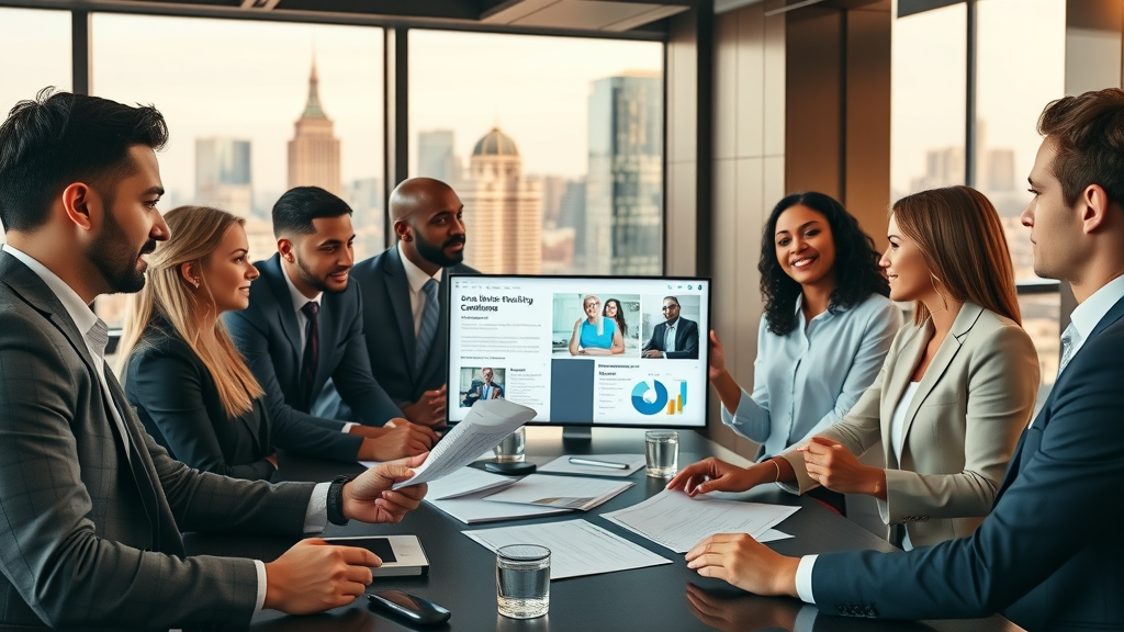 Law firm partners collaborating with a specialized marketing agency