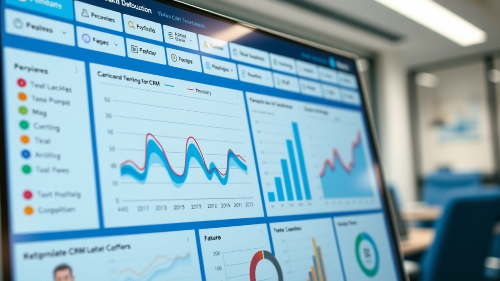 Close-up of digital CRM dashboard comparing top law firm marketing and content tools