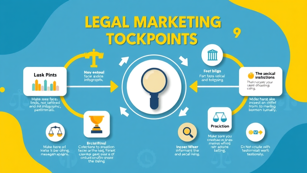 content marketing for busy attorneys - infographic showing legal marketing touchpoints such as blogs, videos, social posts, and testimonials