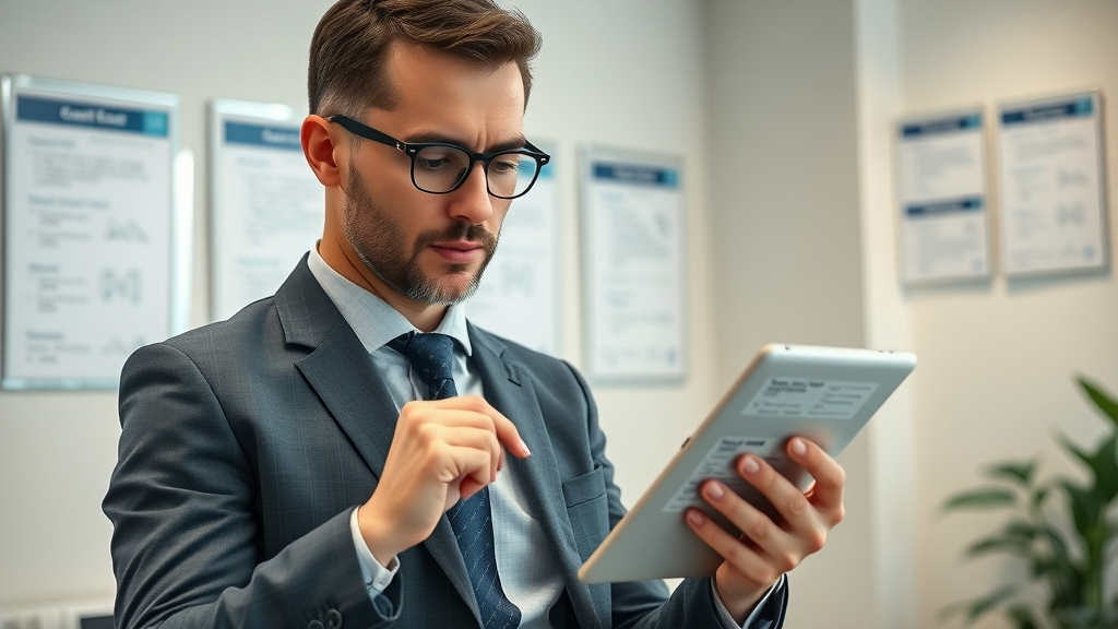 law firm manager reviewing digital compliance checklist ethical content marketing for lawyers