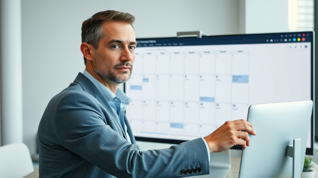 content marketing for busy attorneys - attorney arranging digital content calendar for law firm marketing