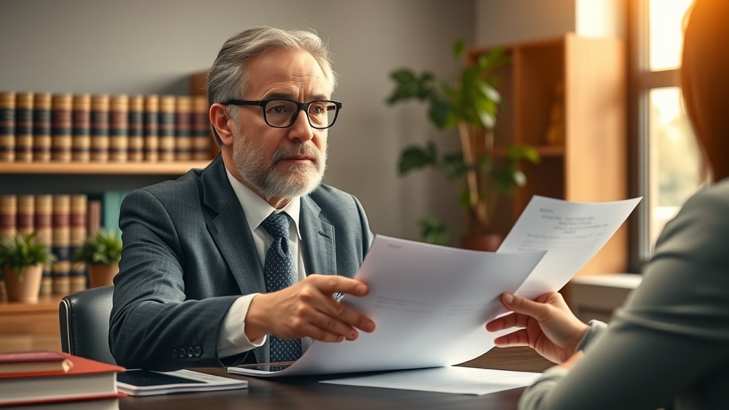 public adjuster or legal expert advising on complex insurance claims and settlement negotiation with insurance companies