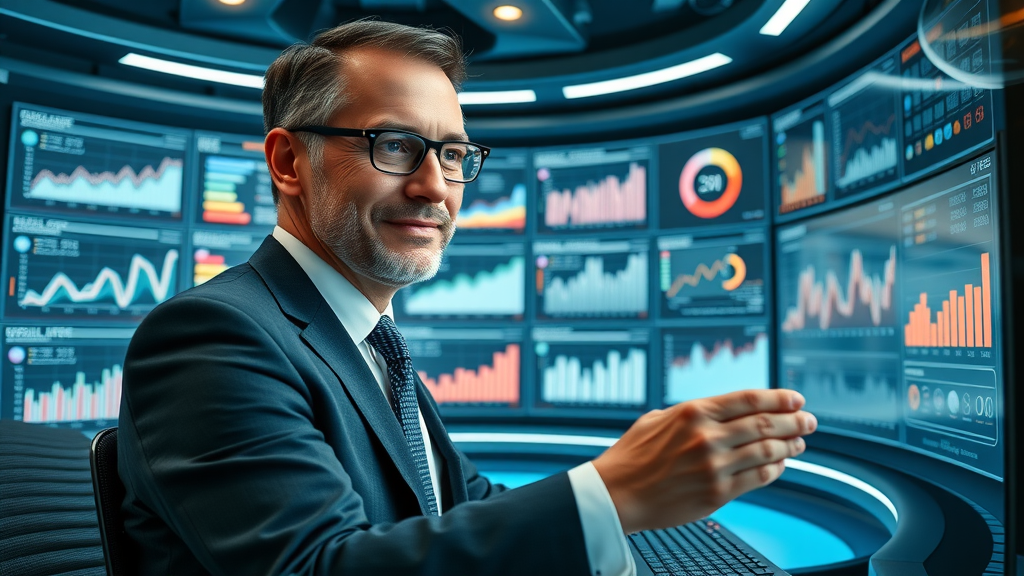 Lawyer analyzing digital marketing dashboard for law firm performance