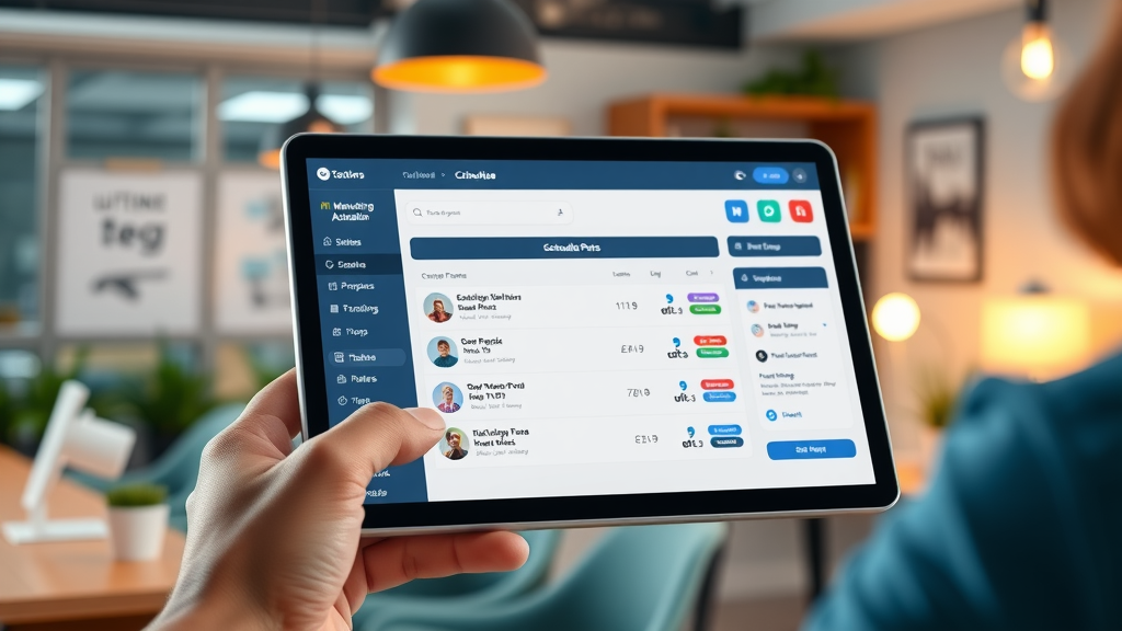 Marketing automation software dashboard for law firm marketing