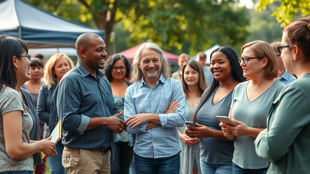 diverse attorney group volunteering at community event - community-focused vs. ambulance chaser marketing