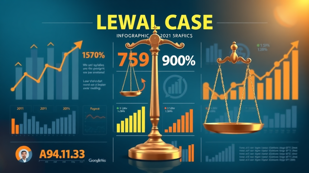 Infographic design showcasing legal case statistics for personal injury law firm content marketing
