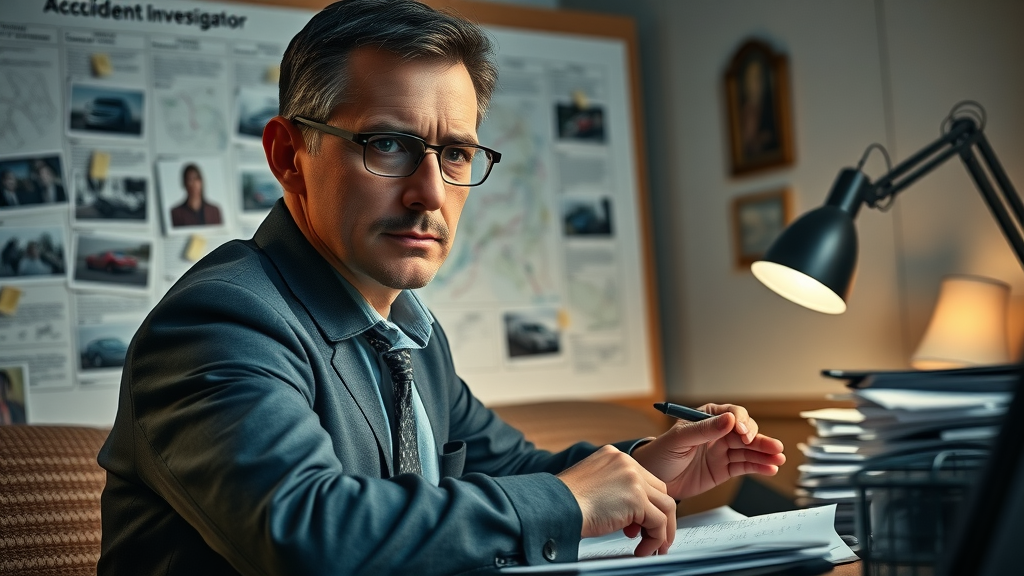 investigator reviewing personal injury case evidence