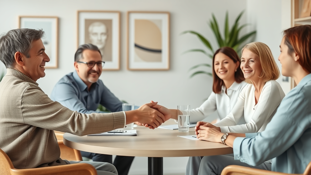 successful mediation handshake after personal injury settlement