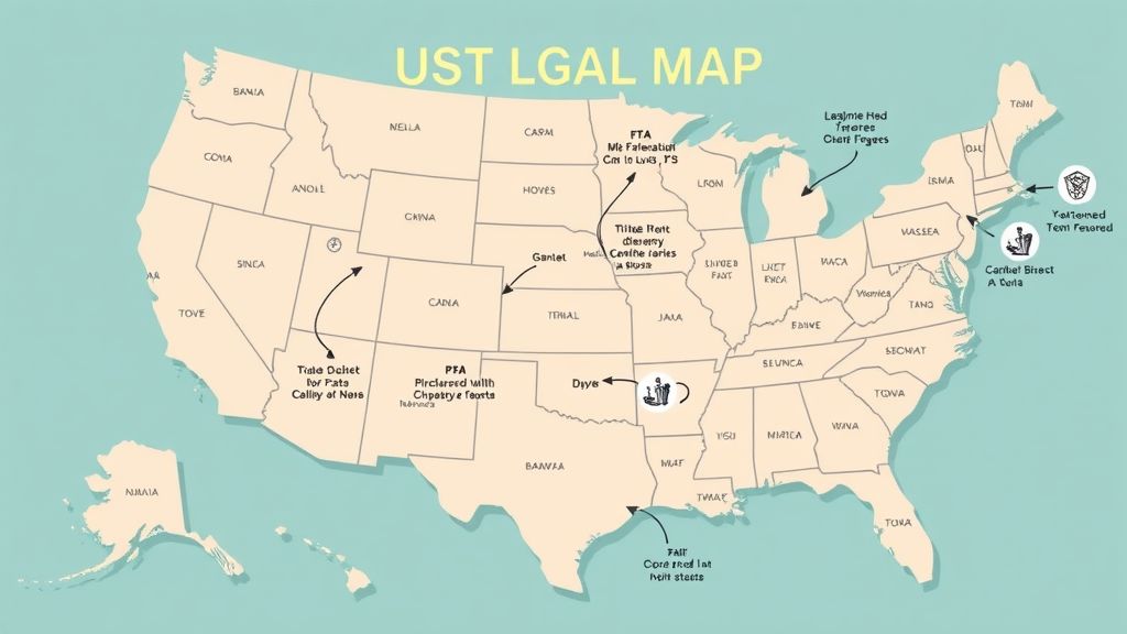 state variations in personal injury laws, US legal map infographic