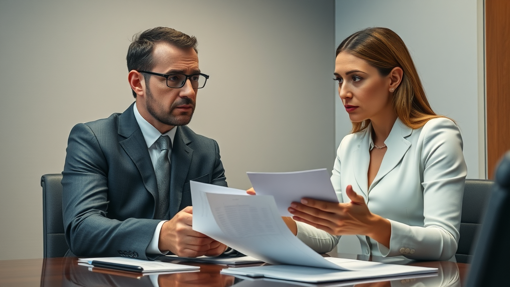 injury lawyer client meeting about sensitive personal injury case
