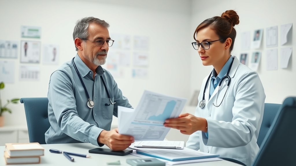 doctor and patient reviewing medical file, highlighting importance of medical documentation in personal injury case stages