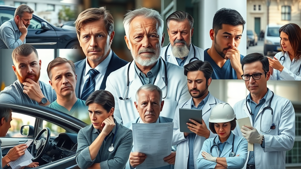 Collage showing car accident, medical malpractice, workplace injuries handled by Tacoma law firm personal injury lawyers