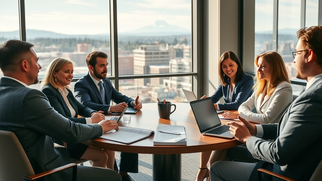 Tacoma attorneys answering client FAQs about medical malpractice claims in office with Mount Rainier view, medical malpractice claims