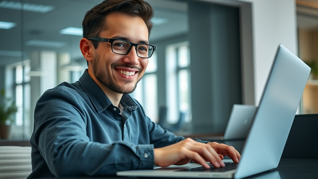 Professional submitting a medical expenses reimbursement claim digitally in a modern office