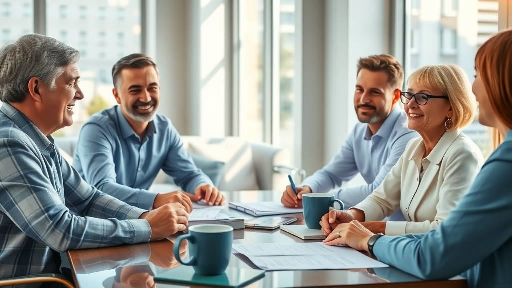 medical expenses reimbursement process, friendly personal injury attorney, accident victim, consultation in modern law office with medical documents and supportive family, photorealistic, Federal Way, WA