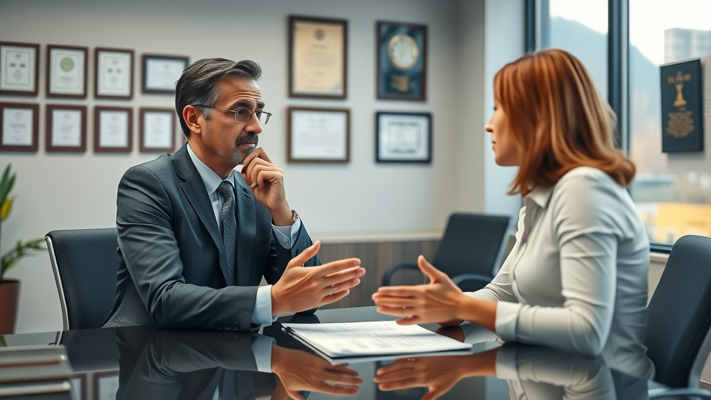 Attorney consulting with client about reimbursable medical expenses in Federal Way law office