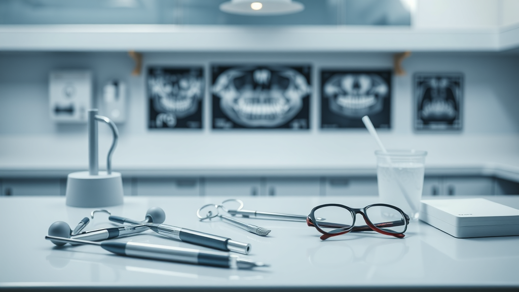 Dental and vision care items related to reimbursable medical expenses neatly arranged in a Federal Way clinic setting