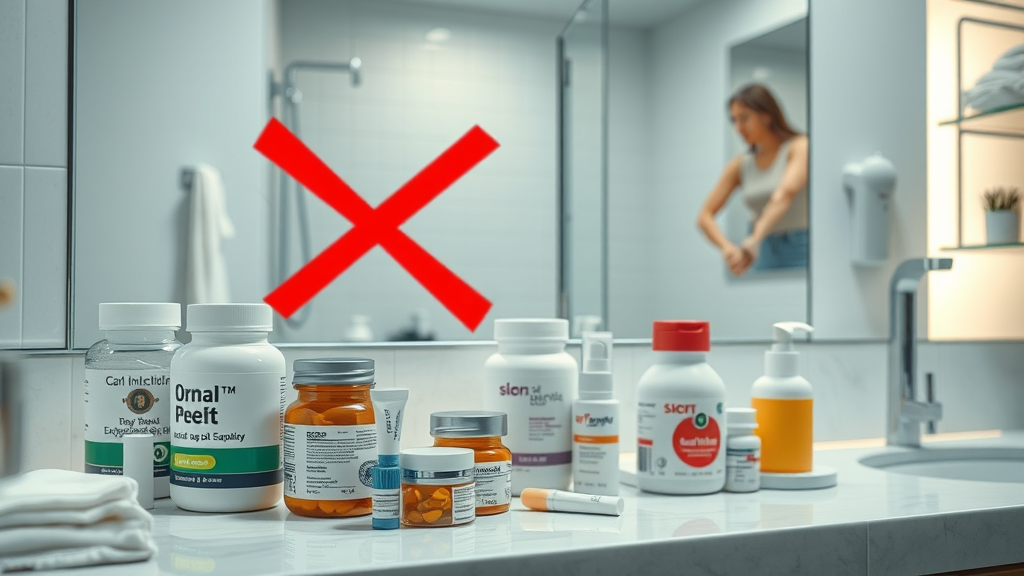 Selection of clearly separated non-deductible medical purchase items like supplements and cosmetics, demonstrating what not to claim