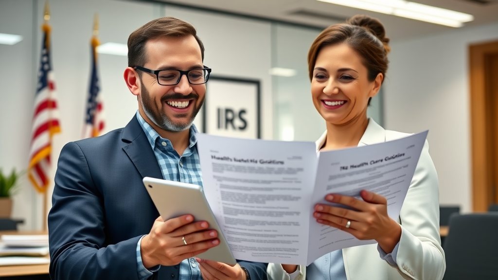Professionals reviewing official IRS healthcare guidelines for medical expense eligibility in an office